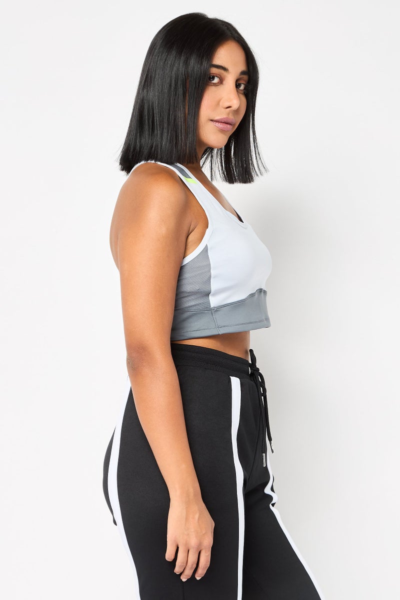 Reebok Women Sportswear Fit Sleeveless Training Crop Top, Grey - Image 3