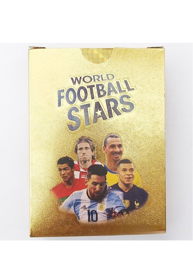 FLOWING 55 Piece World Football Star Gold Card  Collection Set  - Image 1