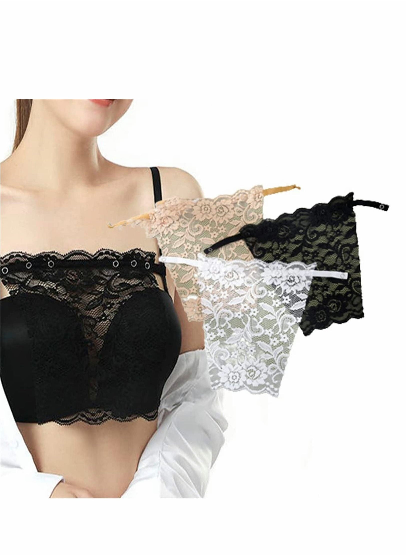 Y&D 3 Pcs Lace Privacy Invisible Bra Camisole Clip-On Cleavage