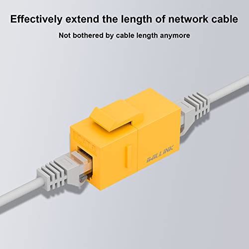 iwillink RJ45 Cat6 Keystone Coupler 10-Pack, Female to Female Cat6 Keystone Jack, UTP Keystone Coupler Insert, Yellow - Image 4