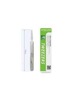 ATTEN Atten AT-114 Stainless Steel Tweezers are expertly designed tools suitable for precision work in electronics crafting and a variety of other applications Made from high quality stainless steel these tweezers are built for durability and efficiency.  - Image 1