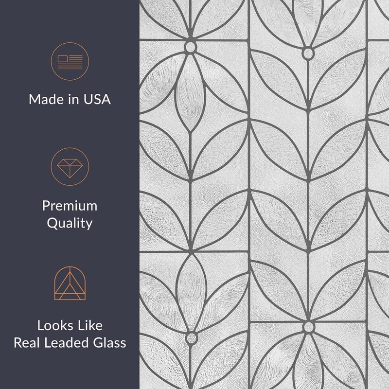 Artscape Orion 24 x 36 Inch Window Film, Made in USA – Provides Privacy, Non-Adhesive, Textured Leaded Glass Pattern, UV Protection, Easy to Apply and Removable - Image 5