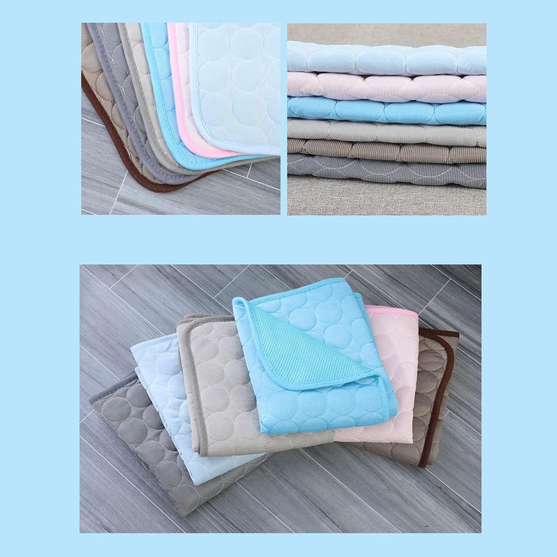 Silk Pet Cooling Pad Breathable Fabric Nonslip Base Dog Bed Mat Resting Cushion for Breeds Home Travel Use Pet Ice Silk Mat - Image 5