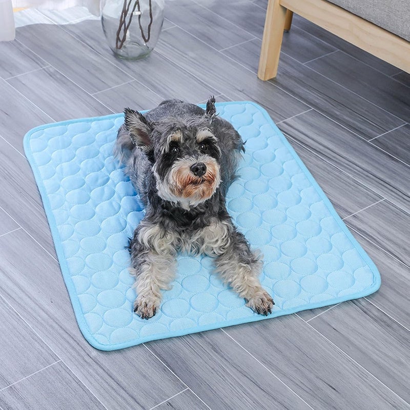 Silk Pet Cooling Pad Breathable Fabric Nonslip Base Dog Bed Mat Resting Cushion for Breeds Home Travel Use Pet Ice Silk Mat - Image 4