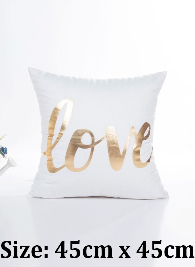 fashionhome Cushion Covers Décor Throw Pillow Cover Gold Love Printed Decorative Pillow Cushion Cover for Bedroom Sofa Car Home Décor - Image 3