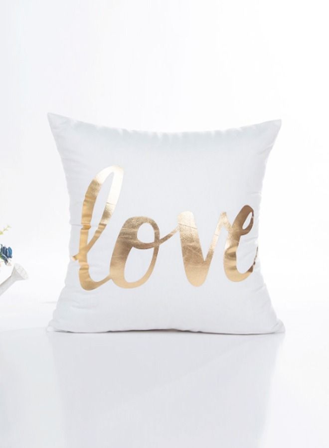 fashionhome Cushion Covers Décor Throw Pillow Cover Gold Love Printed Decorative Pillow Cushion Cover for Bedroom Sofa Car Home Décor - Image 2