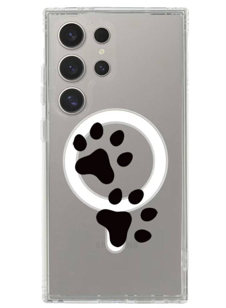 Theodor Magnetic Case for Samsung Galaxy S24 Ultra 6.8-inch Compatible with MagSafe Wireless Charging, Shockproof Phone Bumper Cover Paw - Image 1