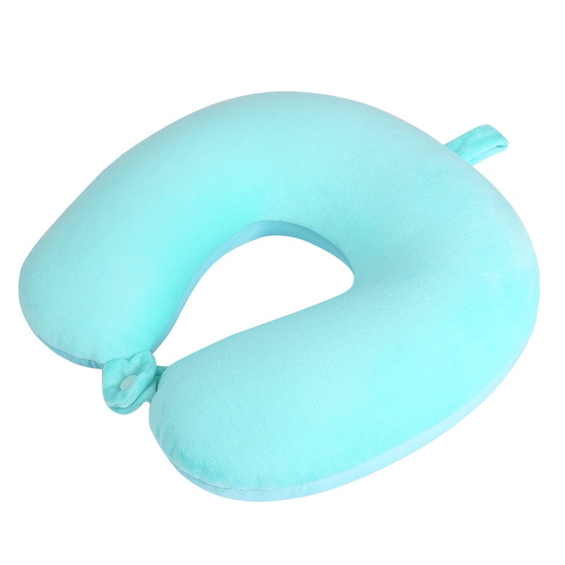 U-shaped pillow foam particle travel pillow digital printing aircraft neck pillow neck pillow health pillow custom LOGO MYK110 Cyan