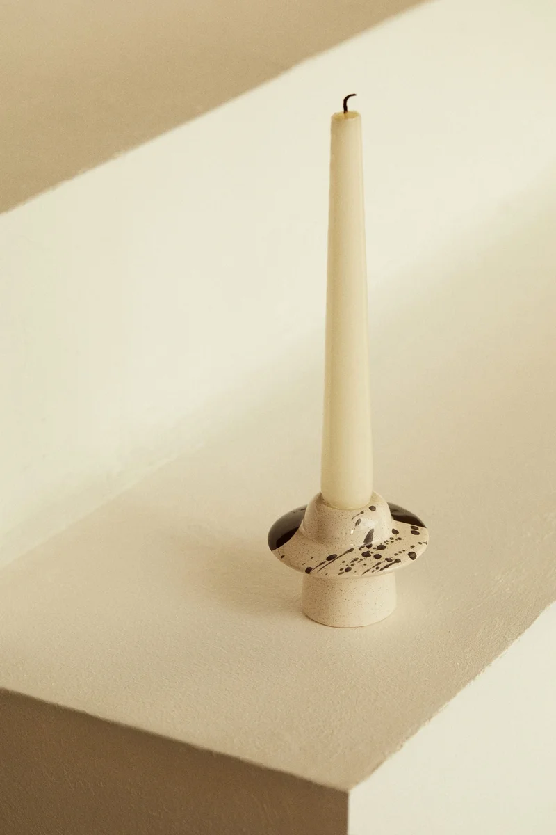 H&M Patterned stoneware candle holder