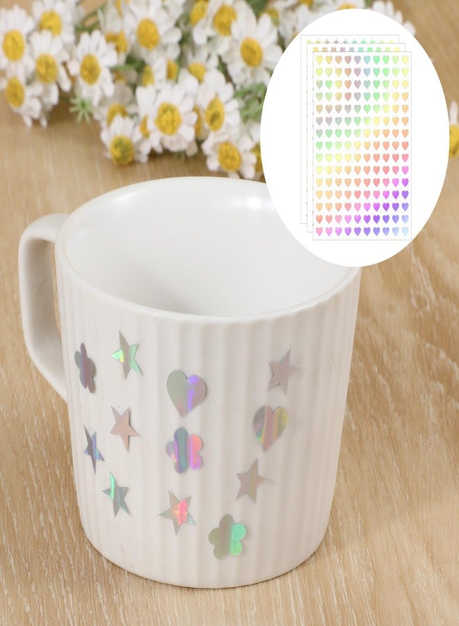 YQQYG 1350 PCS Tiny Star Heart Stickers, Mini Self-Adhesive Holographic Stickers, Shiny Small Star Heart Flower Sticker, Foil Stars Applique for School Home Classroom Reward - Image 4