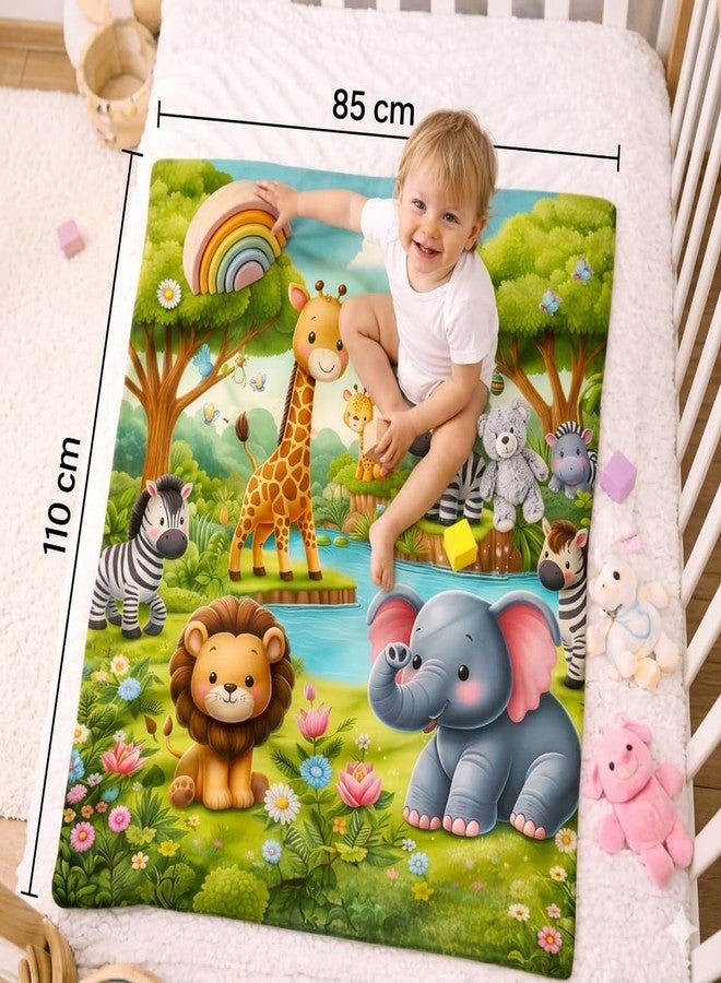 FRIDO Baby Blanket, ABC Animal Print, Cotton, Soft and Skin Friendly, All Season, Multicolor, 85 x 110 CM, 0-4 Years (Green) - Image 2