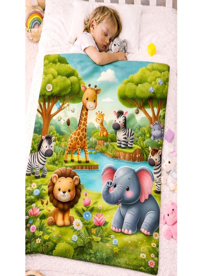 FRIDO Baby Blanket, ABC Animal Print, Cotton, Soft and Skin Friendly, All Season, Multicolor, 85 x 110 CM, 0-4 Years (Green) - Image 1