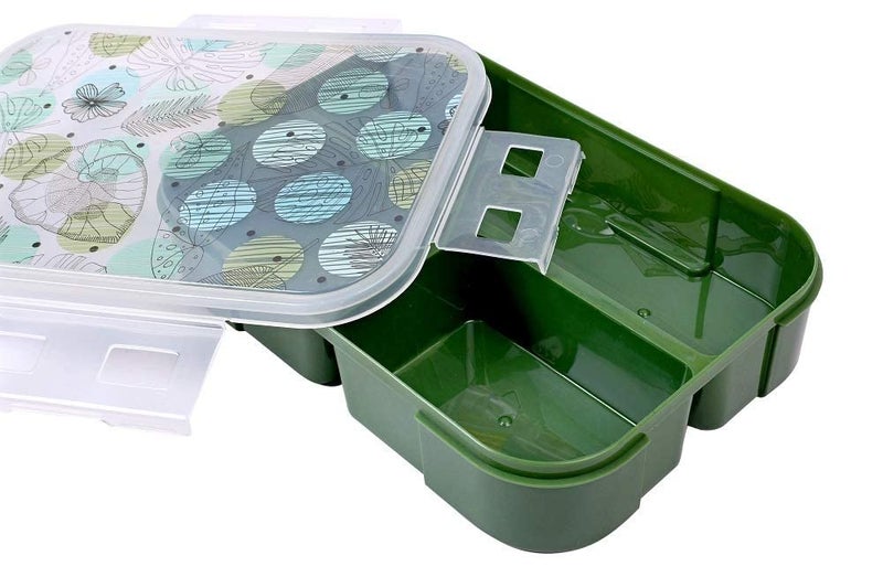 Param Abs Plastic Folding Lunch Box For Kids And Adults, Leak Proof Lunch Containers With 3 Compartments (Green), 120 milliliter - Image 5