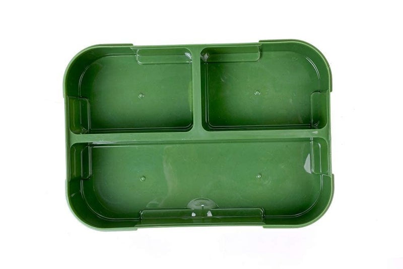 Param Abs Plastic Folding Lunch Box For Kids And Adults, Leak Proof Lunch Containers With 3 Compartments (Green), 120 milliliter - Image 4