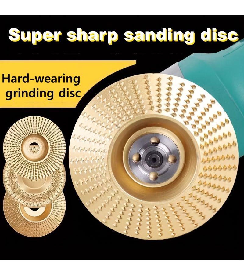 4 Pcs Golden Woodworking Spindle Sander Discs for Heavy Duty Sanding Polishing Carving - Image 1