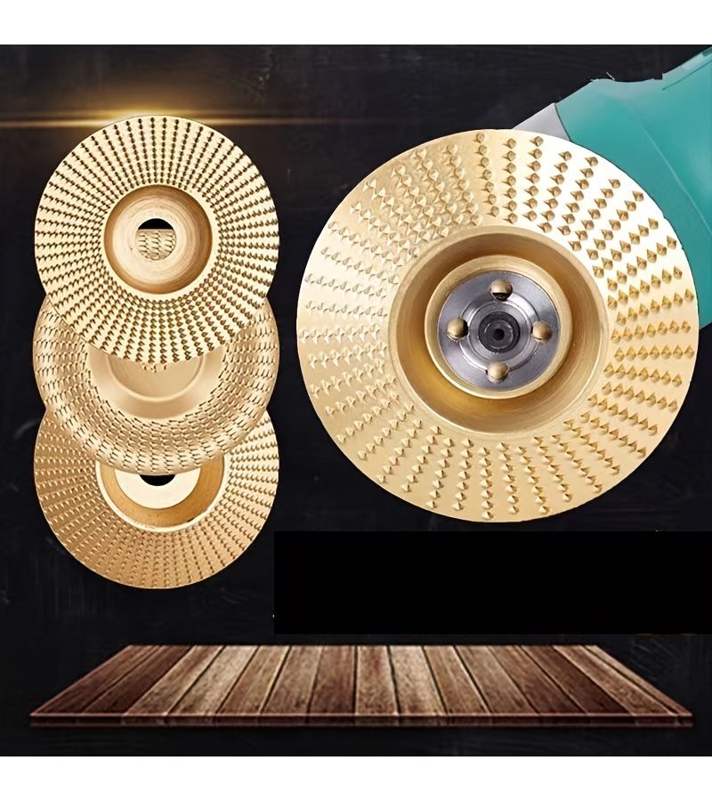 4 Pcs Golden Woodworking Spindle Sander Discs for Heavy Duty Sanding Polishing Carving - Image 5