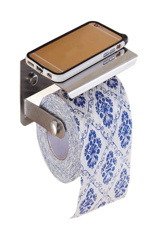 SBD Stainless Steel Bathroom Toilet Tissue Paper Napkin Holder (with Small Steel Stand/Rack Shelf) - Image 1