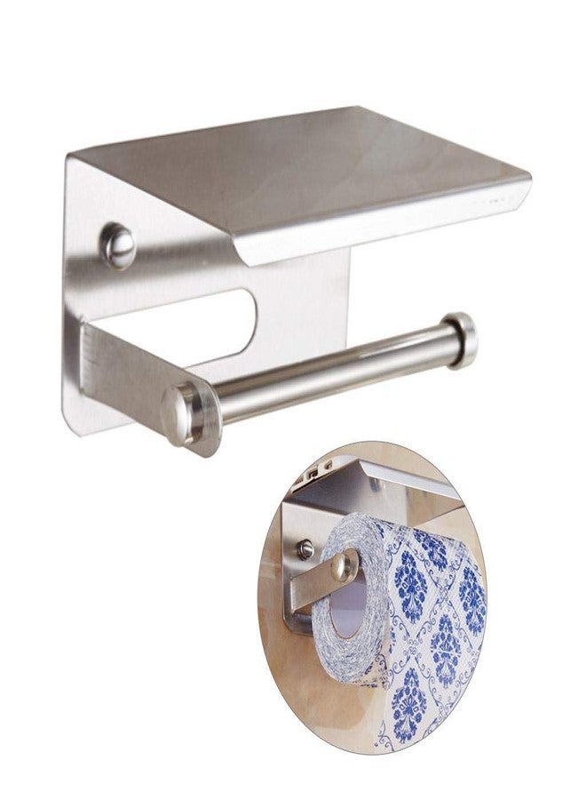 SBD Stainless Steel Bathroom Toilet Tissue Paper Napkin Holder (with Small Steel Stand/Rack Shelf) - Image 2