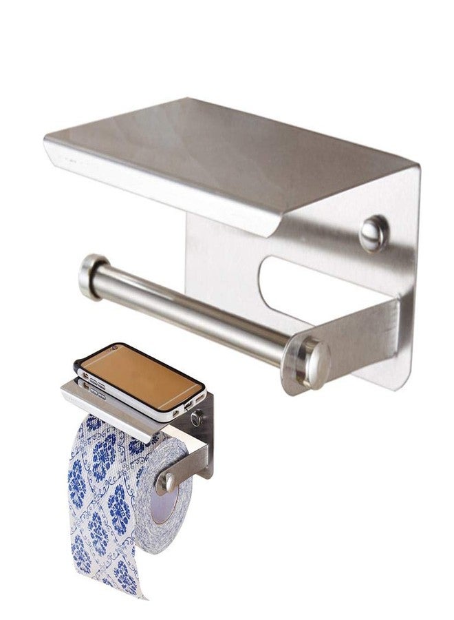 SBD Stainless Steel Bathroom Toilet Tissue Paper Napkin Holder (with Small Steel Stand/Rack Shelf) - Image 3