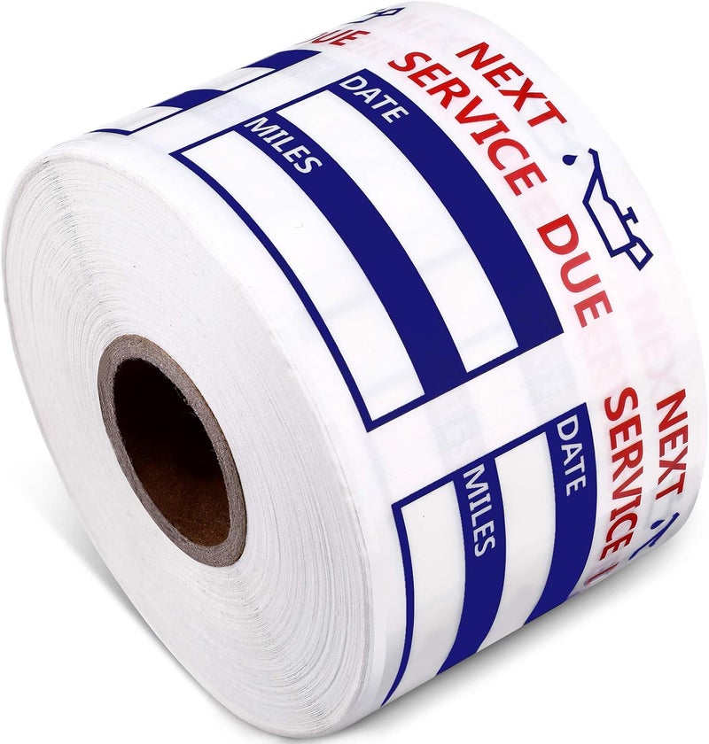 Outus 600 Pieces Oil Change Reminder Stickers Service Reminder Labels Low-Tack Windshield Stickers, 2 x 2 Inch, 1 Roll (Blue) Multi usage - Image 1
