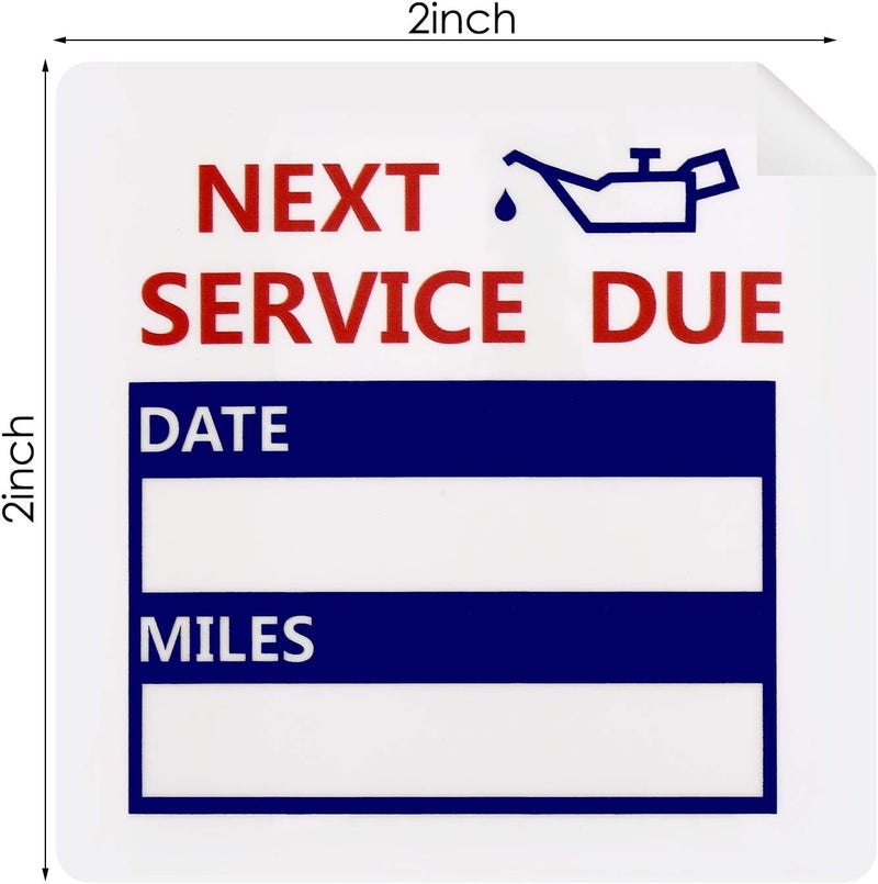 Outus 600 Pieces Oil Change Reminder Stickers Service Reminder Labels Low-Tack Windshield Stickers, 2 x 2 Inch, 1 Roll (Blue) Multi usage - Image 2