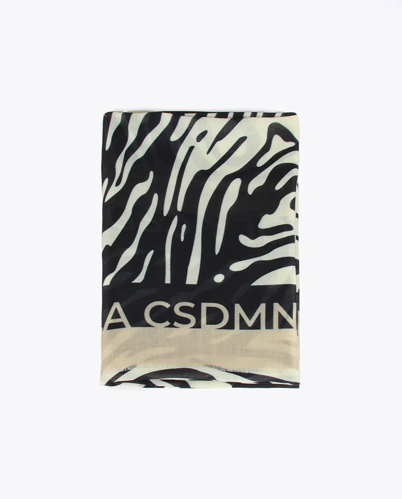 Lola Casademunt Logo and zebra print scarf