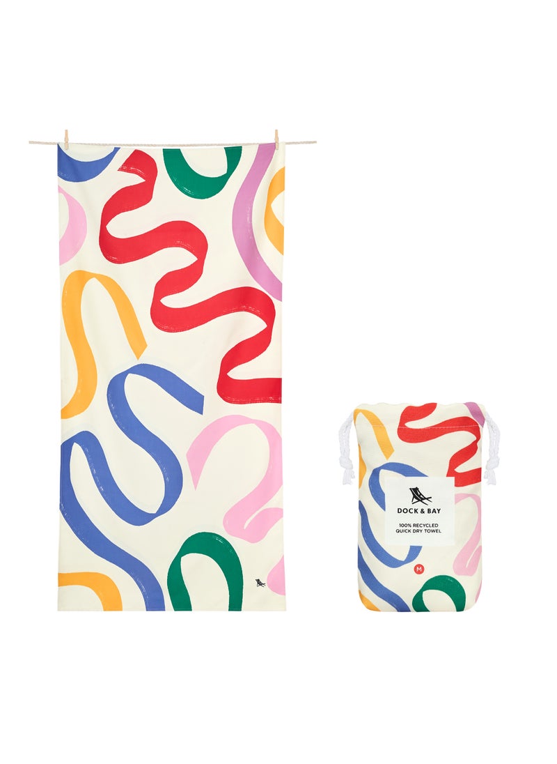 Dock & Bay Dock & Bay Kids Beach Towel, Quick Dry, Sand Free, Compact & Lightweight, 100% Recycled, Medium 130x70cm)  - DOODLE MOOD  - Image 1
