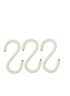 Excefore 3 PCS S Shape  Purse Closet Hooks, Reusable Unique Design Utility Hooks, Flexible Neck for Easy Twist & Lock, Suitable for Hanging Bags, Purses, Handbags, Scarves,Cabinet Lock (White)  - Image 1