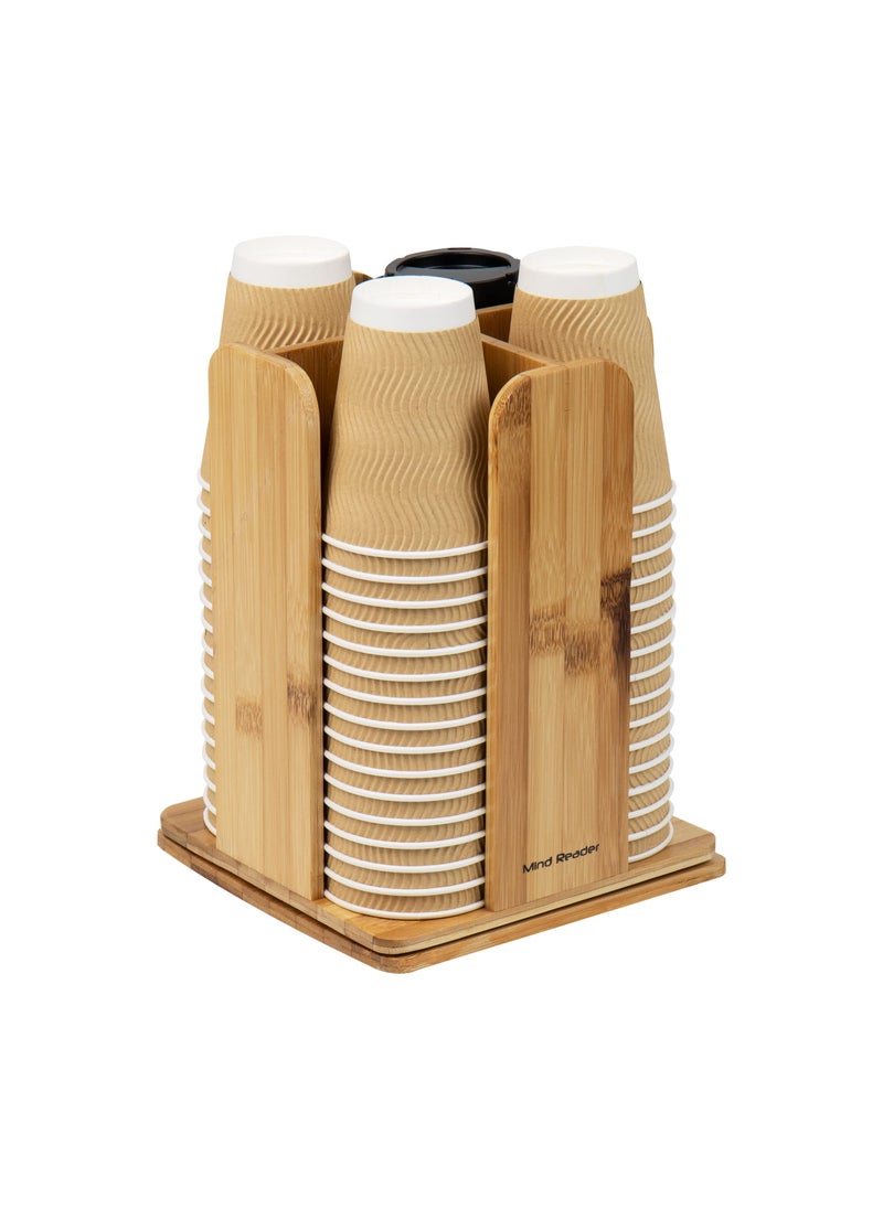Mind Reader Mind Reader Lid Carousel Countertop Org Coffee Bar Beverage Cup Rayon from Bamboo 8L x 8W x 1075H Brown 