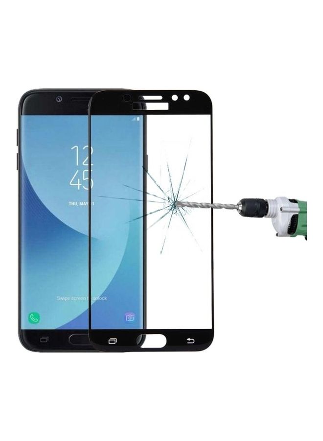 BGM Surface Hardness 3D Curved Silk-Full Tempered Glass Screen Protector For Samsung Galaxy J7 Pro Clear/Black - Image 2