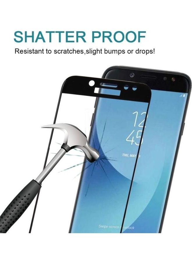 BGM Surface Hardness 3D Curved Silk-Full Tempered Glass Screen Protector For Samsung Galaxy J7 Pro Clear/Black - Image 4