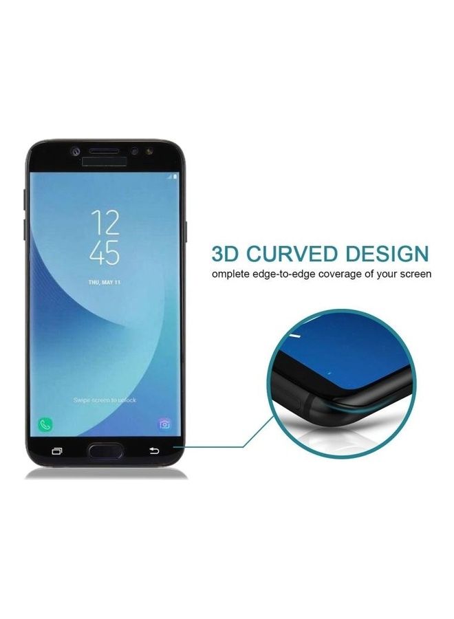 BGM Surface Hardness 3D Curved Silk-Full Tempered Glass Screen Protector For Samsung Galaxy J7 Pro Clear/Black - Image 5