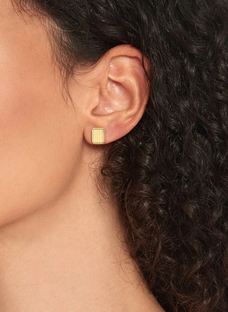 TOMMY HILFIGER Ionic Plated Thin Gold 2 Steel Stud Earrings