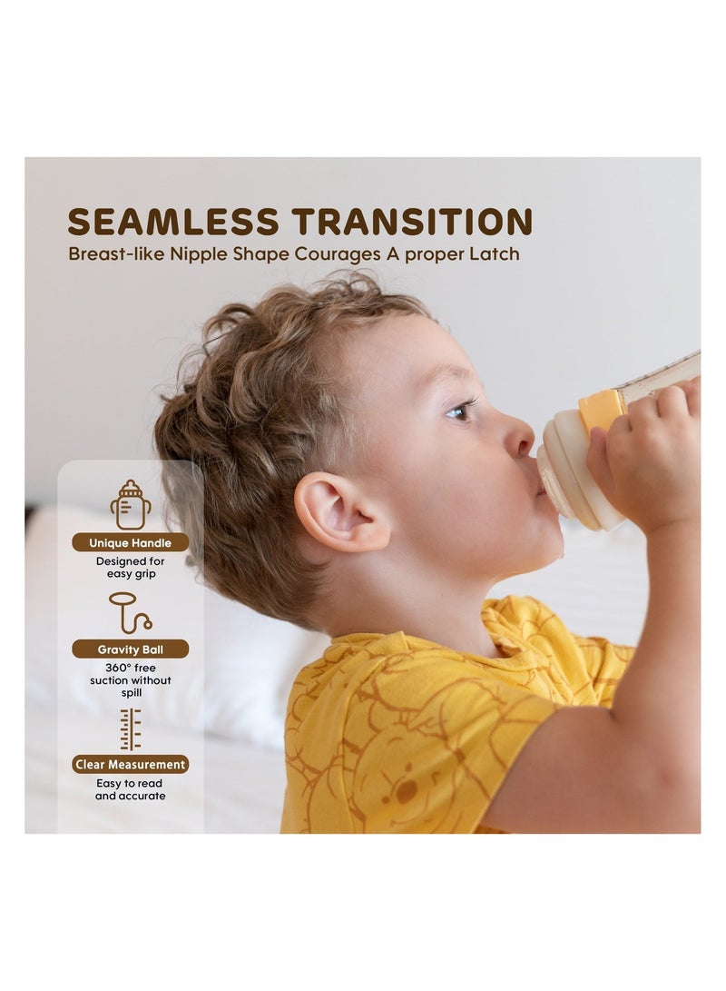 أيويبي زجاجة رضاعة للأطفال من AIWIBI، 270 مل، لون أصفر - Image 2