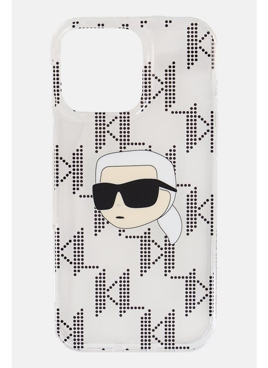 iPhone 16 Pro Max Electroplated Karl Head Monogram Design With Hard Case, Multicolor