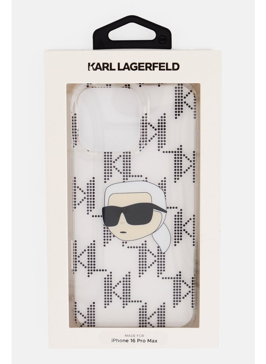 Karl Lagerfeld - iPhone 16 Pro Max Electroplated Karl Head Monogram Design With Hard Case, Multicolor - Image 1
