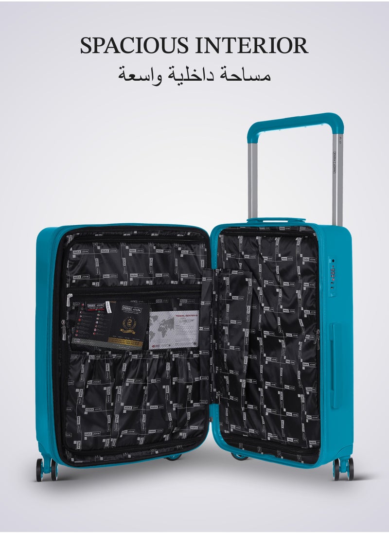PARAJOHN - Effortless Travel with Our Sleek 3-Piece Polypropylene Wide Handle Spinner Luggage Set BLUE - Image 1
