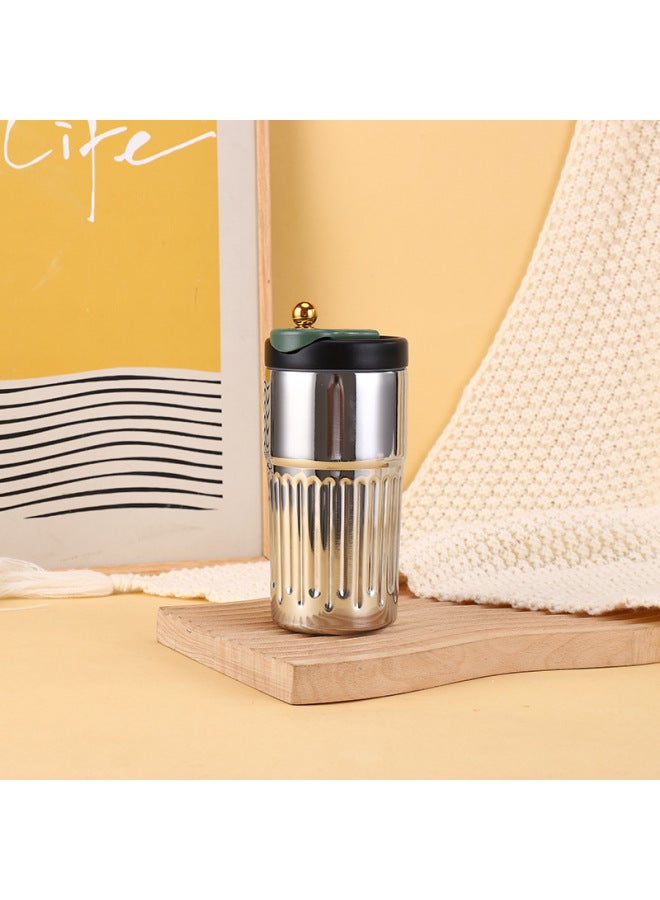 Student Simple Coffee Cup Portable Handle Cup High Color Value Intelligent Display Temperature Stainless Steel Thermos Cup Office Handy Cup