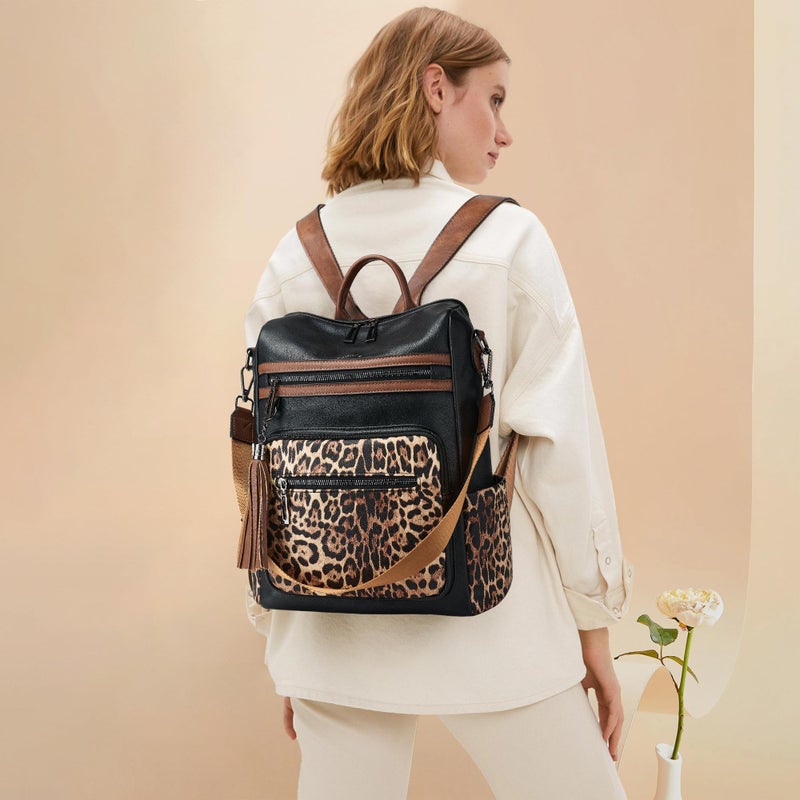 Shrrie Backpack Purse for Women Leather Backpack Fashion Designer Travel Backpack Convertible Shoulder Bag - Image 3