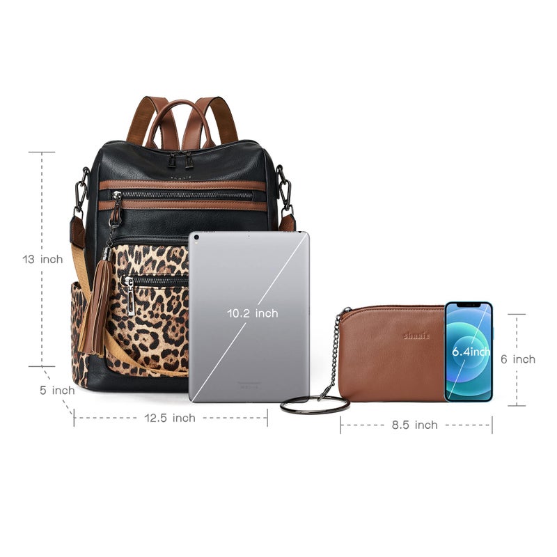 Shrrie Backpack Purse for Women Leather Backpack Fashion Designer Travel Backpack Convertible Shoulder Bag - Image 5