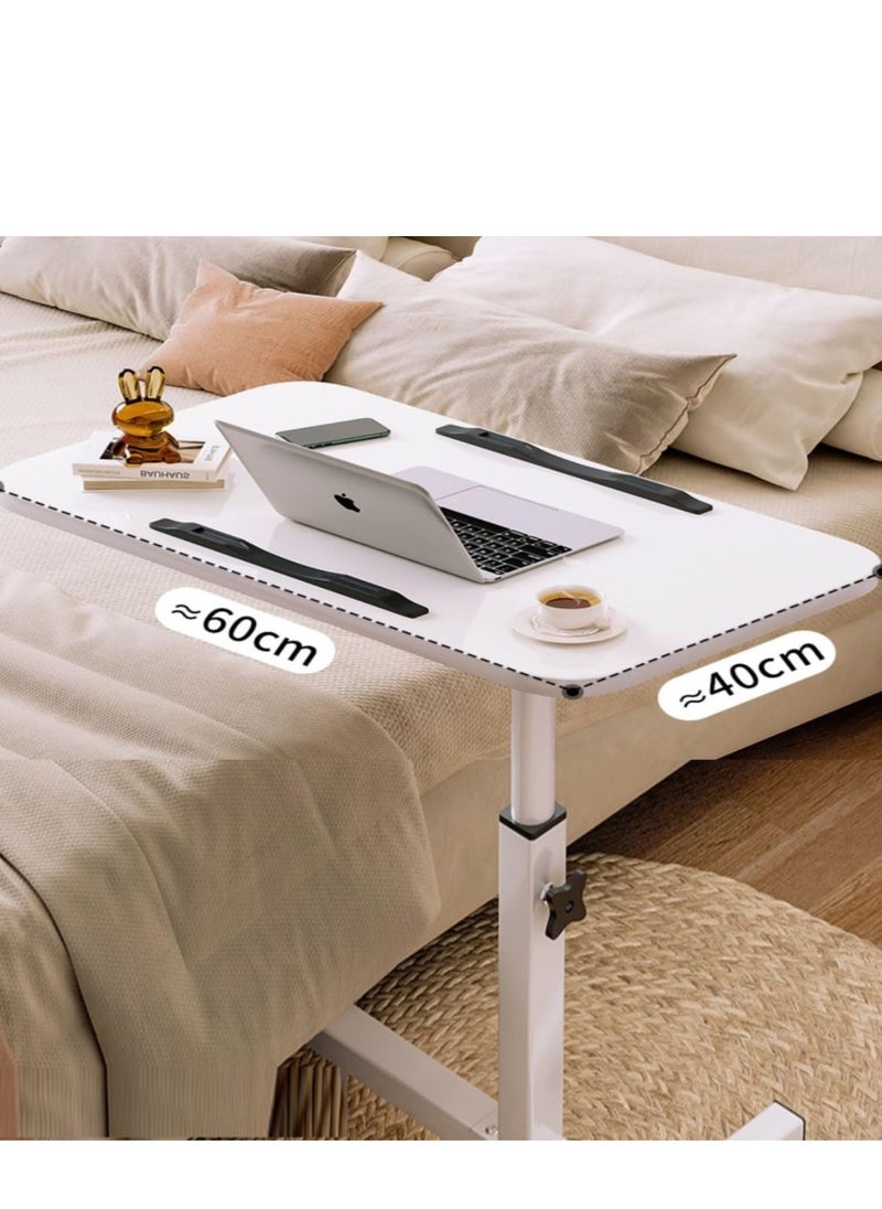 PENG GENERAL - Adjustable Home Office Desk Portable Study Computer Rolling Desk Student Small Standing Laptop Desk White 60x40cm - Image 1