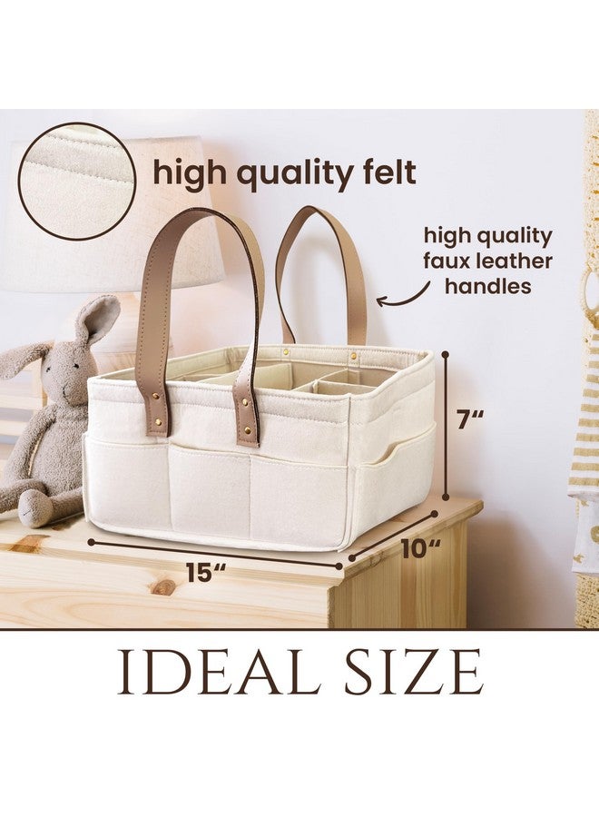 Diaper Caddy with Leather Handle, Adjustable Storage - Diaper Caddy Organizer , Diaper Bag Tote - Collapsible Diaper Organizer for Baby Essentials  - Image 4