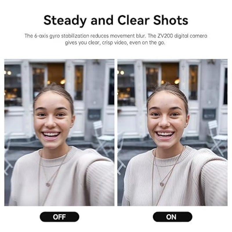 Digital Camera for vlogging and travel, black plastic body with flip screen, 5K resolution, 80MP sensor, 16X digital zoom, 6-axis gyro stabilization, 9 preset modes, 800 mAh battery - Image 4