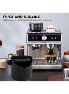 SKY-TOUCH SKY-TOUCH Coffee Grounds Bucket Espresso Knock Box Anti Slip Coffee Grind Dump Bin Waste Bin With Detachable Knock Bar For Home or Coffee Shop, Black  - Image 4