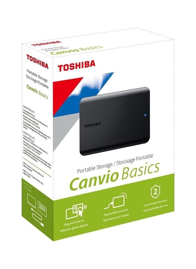 توشيبا - قرص صلب خارجي محمول Canvio Basics سعة 2 تيرابايت USB 3.2 Gen1 - HDTB520EK3AA سعة 2 تيرابايت - Image 1