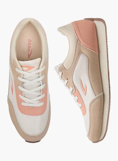 Dash Textured Sneakers With Lace-Up Closure