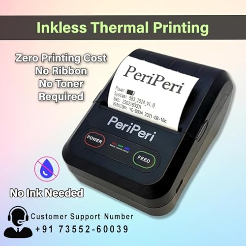PeriPeri POS58 with Case 2Inch USB+Bluetooth Receipt Printer | Inbuilt 2000 Mah Battery | Inbuilt Beeper | 1 Year Warranty | Compatible with Android, iOS & Windows (Printer with Leather Cover) - Image 4