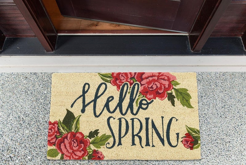 DII Natural Coir Doormat, Decorative Hello Mat, 17x29, Hello Spring - Image 2