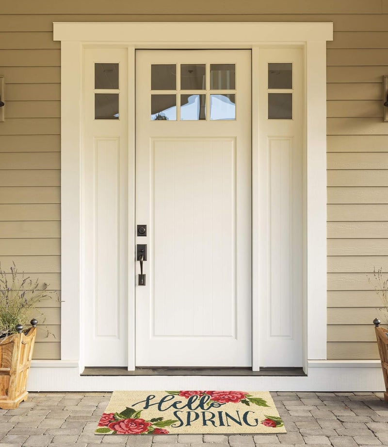 DII Natural Coir Doormat, Decorative Hello Mat, 17x29, Hello Spring - Image 4