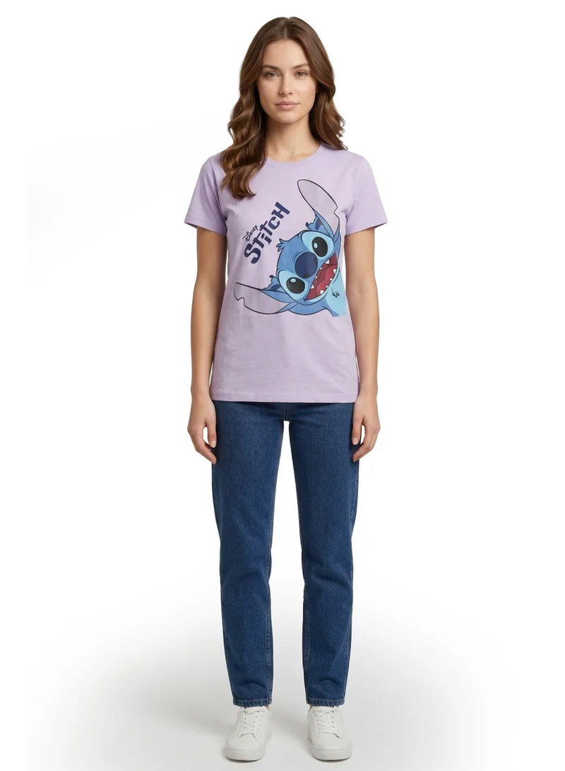 ديزني Disney Stitch Lavender Graphic Women’s T-Shirt